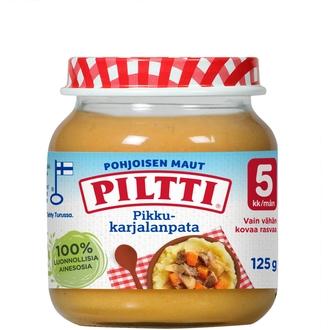 Piltti Pohjoisen Maut 125G Pikku Karjalanpata Lastenateria 5Kk kalorit ja ravintosisältö