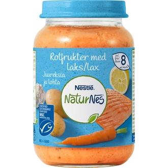 Nestlé Naturnes 190G Juureksia Ja Sitruunakalaa Lastenateria 8Kk kalorit ja ravintosisältö