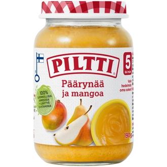 Piltti 190G Päärynää Ja Mangoa Hedelmäsose 5Kk kalorit ja ravintosisältö - 53 kcal