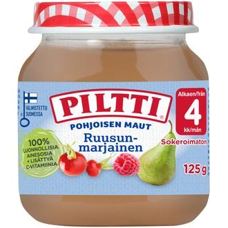 Piltti 125G Pohjoisen Maut Ruusunmarjainen Marja- Ja Hedelmäsose 4Kk kalorit ja ravintosisältö