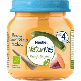 Nestlé Naturnes Luomu 125G Bataattia, Palsternakkaa Ja Kesäkurpitsaa Lastenateria 4Kk kalorit ja ravintosisältö - 43 kcal