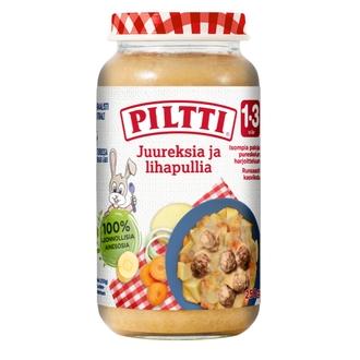 Piltti 250G Juureksia, Lihapullia Ja Kermaa Lastenateria 1-3V kalorit ja ravintosisältö - 76 kcal