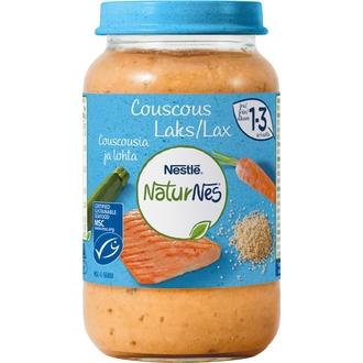 Nestlé Naturnes 220G Kuskusia Ja Lohta Lastenateria 15Kk kalorit ja ravintosisältö - 61 kcal