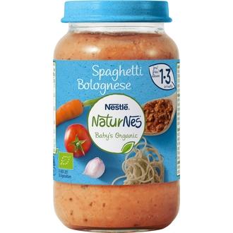 Nestlé Naturnes 220G Luomu Spagettia Ja Jauhelihaa Lastenateria 15Kk kalorit ja ravintosisältö