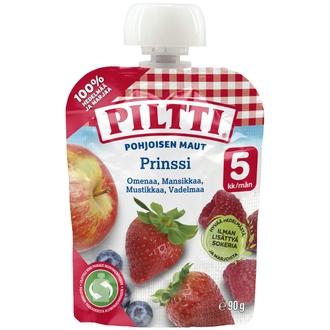 Piltti Pohjoisen Maut 90G Prinssi Hedelmäsose 5Kk Annospussi kalorit ja ravintosisältö - 51 kcal