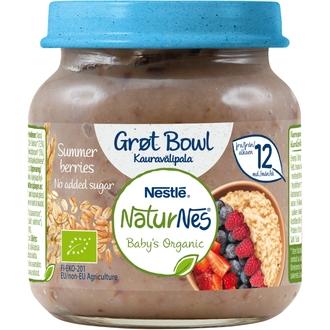 Nestlé Naturnes 125G Luomu Summer Berries Kauravälipala 12Kk kalorit ja ravintosisältö