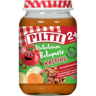 Piltti 190G Italialainen Bolognese Kastike Kasviksilla Ja Naudanjauhelihalla 24Kk kalorit ja ravintosisältö