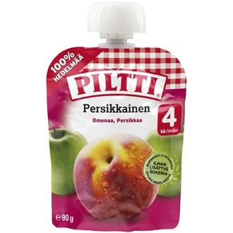 Piltti 90G Persikkainen Omena-Persikkasose 4Kk Annospussi kalorit ja ravintosisältö
