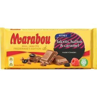 Marabou  Lakrits, hallon&caramel suklaalevy 185g kalorit ja ravintosisältö
