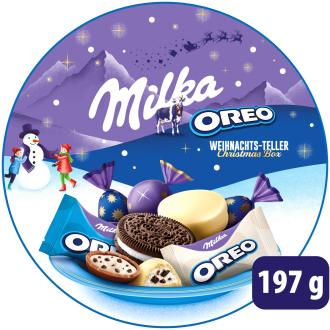 Milka Oreo Xmas box konvehti 197g kalorit ja ravintosisältö