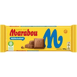 Marabou Mjölkchoklad suklaalevy 160g kalorit ja ravintosisältö - 544 kcal