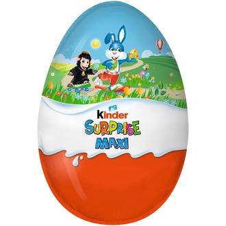 Kinder Maxi Surprise maitosuklaahahmo maitoisalla sisäpinnalla. sisältää lelun 220g pääsiäinen kalorit ja ravintosisältö