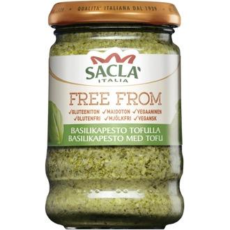 Sacla free from basilikapesto tofulla 190g gluteeniton maidoton vegaaninen kalorit ja ravintosisältö