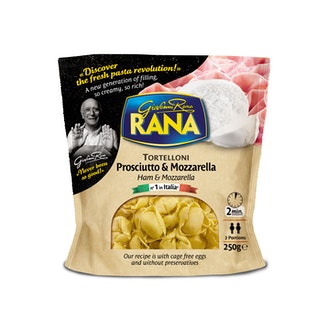 Rana kinkku-mozzarella juusto tortelloni tuorepasta 250g kalorit ja ravintosisältö
