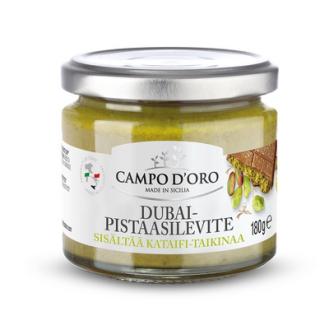 Campo D'Oro DUBAI-pistaasilevite 180g kalorit ja ravintosisältö - 577 kcal