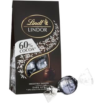 Lindt Lindor 60% Tumma täytesuklaakuula 137g kalorit ja ravintosisältö - 639 kcal