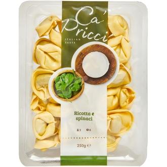 Ambient tortelloni ricotta- ja pinaattitäytteellä 250g kalorit ja ravintosisältö - 314 kcal