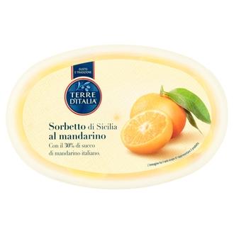 Terre d'Italia Sorbetto di Sicilia al mandarino sorbetti 350g kalorit ja ravintosisältö - 109 kcal