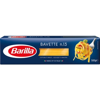 Barilla Bavette n.13 durumvehnästä valmistettu pasta 500g kalorit ja ravintosisältö