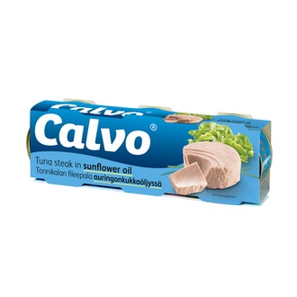 Calvo tonnikala auringonkukkaöljyssä 3x80g/52g kalorit ja ravintosisältö - 367 kcal