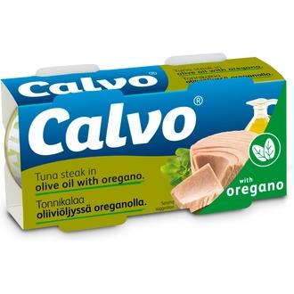 Calvo Tonnikalaa Oliiviöljyssä Oreganolla 2X80/52G kalorit ja ravintosisältö