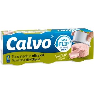 Calvo tonnikala oliiviöljyssä 3x65/52g kalorit ja ravintosisältö