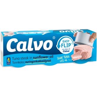 Calvo tonnikala auringonkukkaöljyssä 3x65/52g kalorit ja ravintosisältö - 273 kcal