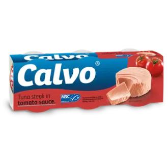 Calvo tonnikala tomaattikastikeessa MSC 3x80/52g kalorit ja ravintosisältö - 186 kcal