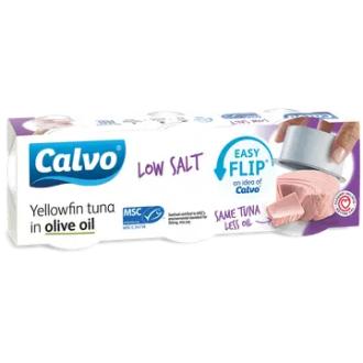 Calvo Tonnikala oliiviöljyssä vähäsuolainen MSC 3x65/52g kalorit ja ravintosisältö - 278 kcal