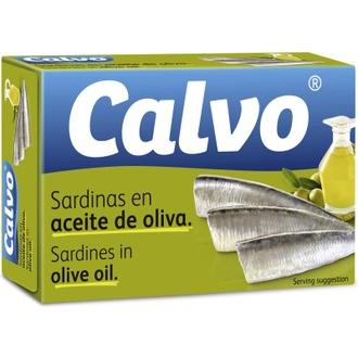 Calvo sardiini oliiviöljyssä 120/84g kalorit ja ravintosisältö - 323 kcal