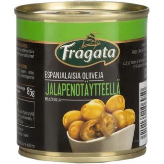 Fragata espanjalaisia oliiveja jalopenotäytteellä 200g/85g kalorit ja ravintosisältö