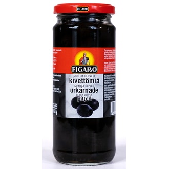 Figaro musta oliivi 340g/160g kivetön kalorit ja ravintosisältö