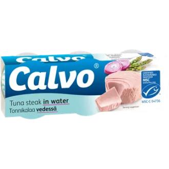 Calvo tonnikala vedessä MSC 3x80/56g kalorit ja ravintosisältö - 76 kcal