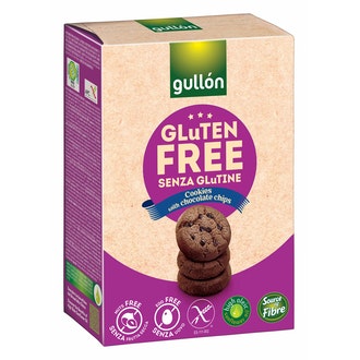 Gullón Cookies with chocolate chips 200g gluteeniton kalorit ja ravintosisältö - 498 kcal