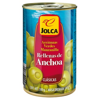 Jolca anjovistahnalla täytettyjä vihreitä kivettömiä oliiveja 300g/130g kalorit ja ravintosisältö
