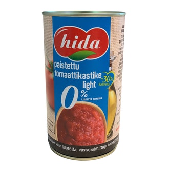 HIDA Paistettu tomaattikastike Light 340g kalorit ja ravintosisältö