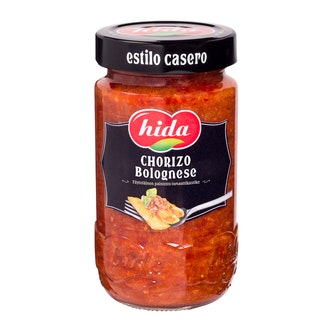 HIDA Bolognese kastike 350g Chorizo kalorit ja ravintosisältö