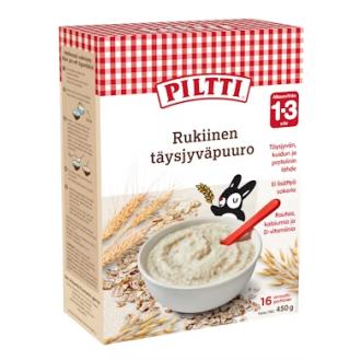 Piltti Rukiinen täysjyväpuurojauhe 1-3v 450g kalorit ja ravintosisältö - 420 kcal