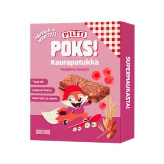 Piltti Poks kaurapatukka 4x23g vadelma-taateli