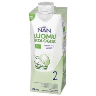 Nestlé NAN 2 Vieroitusvalmiste 500ml luomu kalorit ja ravintosisältö - 67 kcal