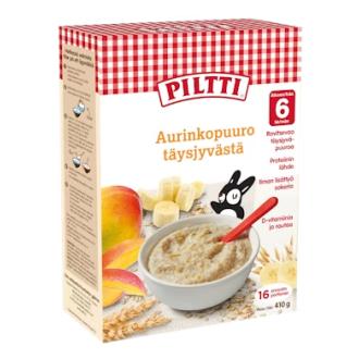 Piltti Aurinkopuuro täysjyvästä puurojauhe 6kk 410g kalorit ja ravintosisältö - 423 kcal