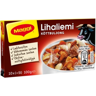 Maggi 100g Lihaliemi 10 palaa kalorit ja ravintosisältö