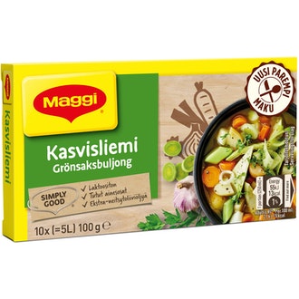 Maggi kasvisliemi 100g 10palaa kalorit ja ravintosisältö