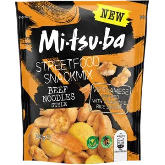 Mitsuba Streetfood Beef Noodles Pähkinäsekoitus 140g kalorit ja ravintosisältö - 523 kcal