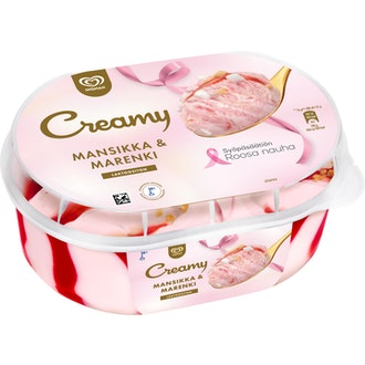 Ingman Creamy 850ml mansikka-marenki laktoositon kalorit ja ravintosisältö