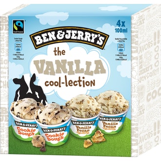 Ben & Jerry's 4x100ml  Vanilla Cool-Lect kalorit ja ravintosisältö - 199 kcal
