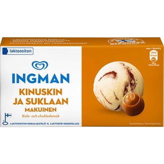 Ingman jäätelö 1l kinus-sukl laktoositon kalorit ja ravintosisältö - 86 kcal