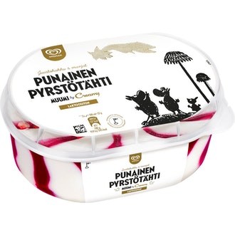 Ingman Creamy laktoositon kermajäätelö Punainen pyrstötähti marja 850ml/464g kalorit ja ravintosisältö - 185 kcal