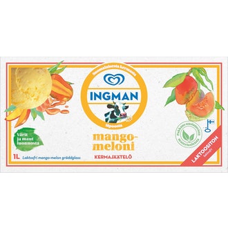 Ingman jäätelö 1l mango-meloni laktoositon pa kalorit ja ravintosisältö