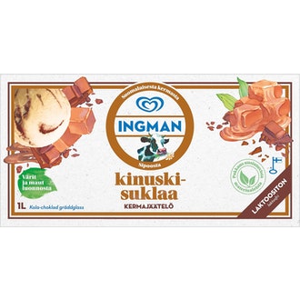 Ingman jäätelö 1l kinuski-suklaa laktoositon kalorit ja ravintosisältö